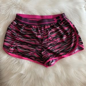 Under Armour Pink and Black Running Shorts